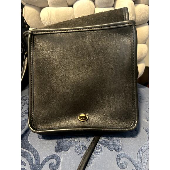 Vintage Coach 9620 Compact Pouch Black Turnlock Crossbody - Picture 3 of 12